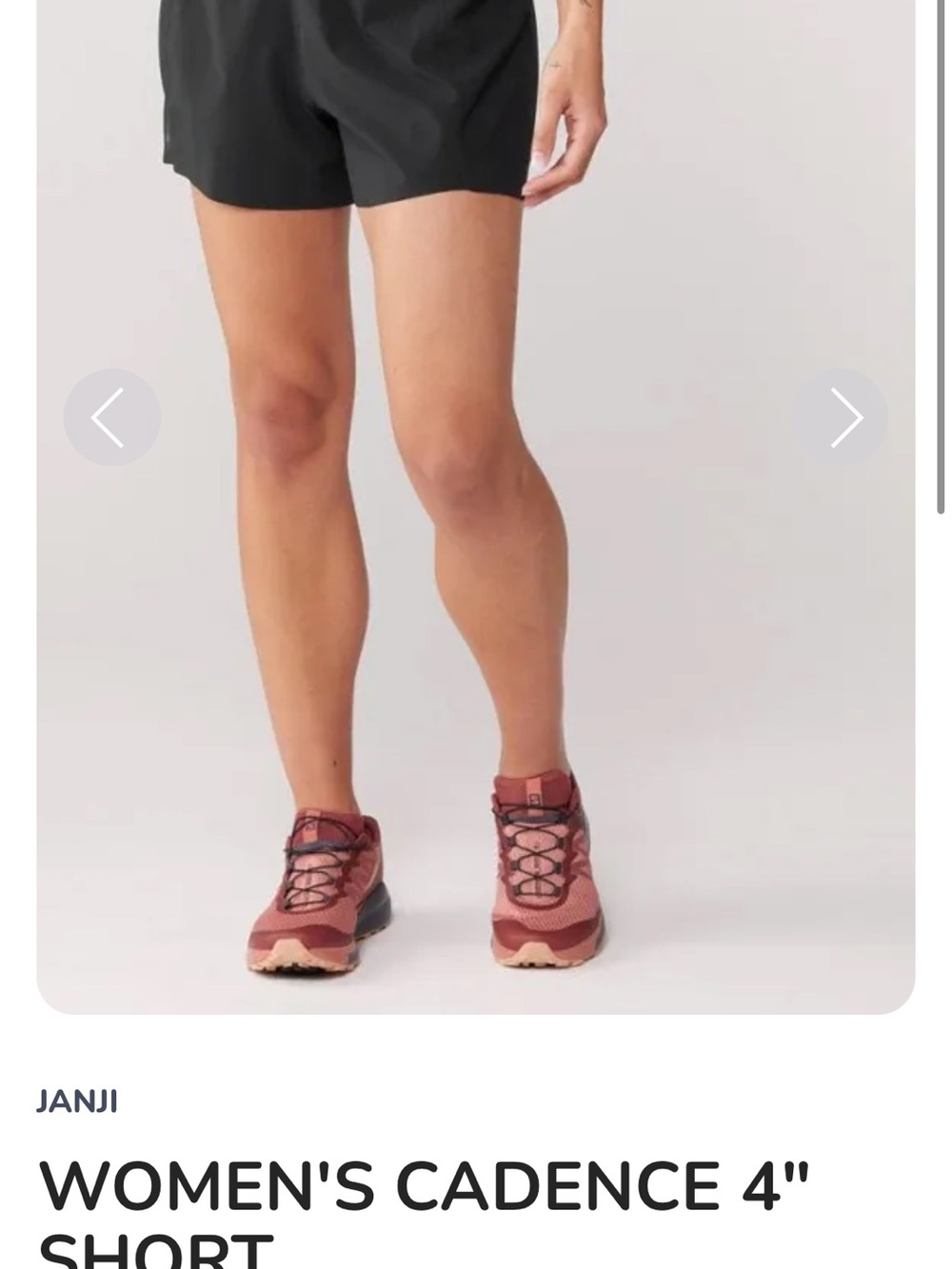 Janji Black 4 inch Cadence Shorts | S